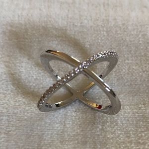 Jewelry - 925 Sterling Silver Criss Cross Diamond Ring Jewelry - 925 Sterling Silver Criss Cross Diamond Ring